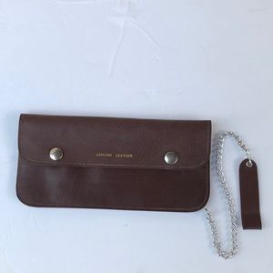 Vintage leather biker chain drive wallet with chain Julius